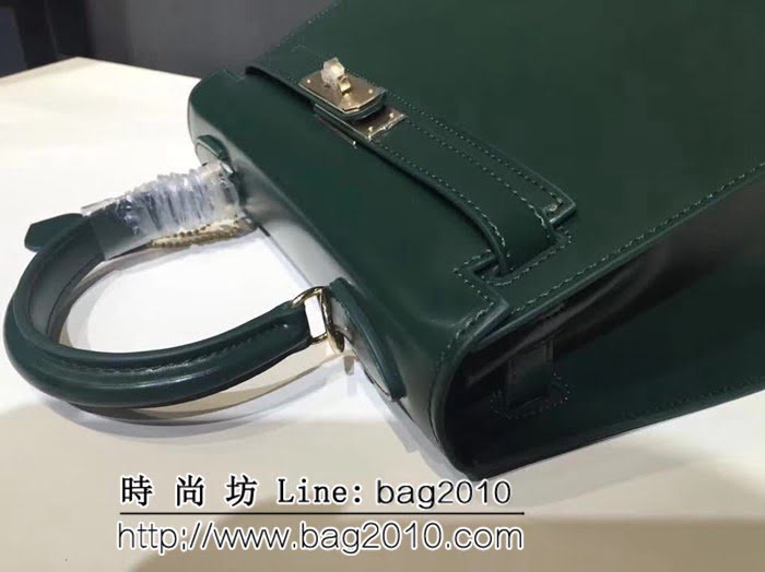 愛馬仕Hermes BOX鏡面牛皮凱莉包 時尚手提包 0AM1005